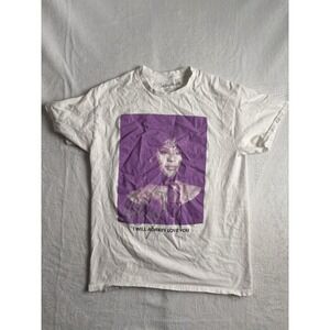 Whitney Houston I Will Always Love You White‎ Short Sleeve Shirt Men's Small *
